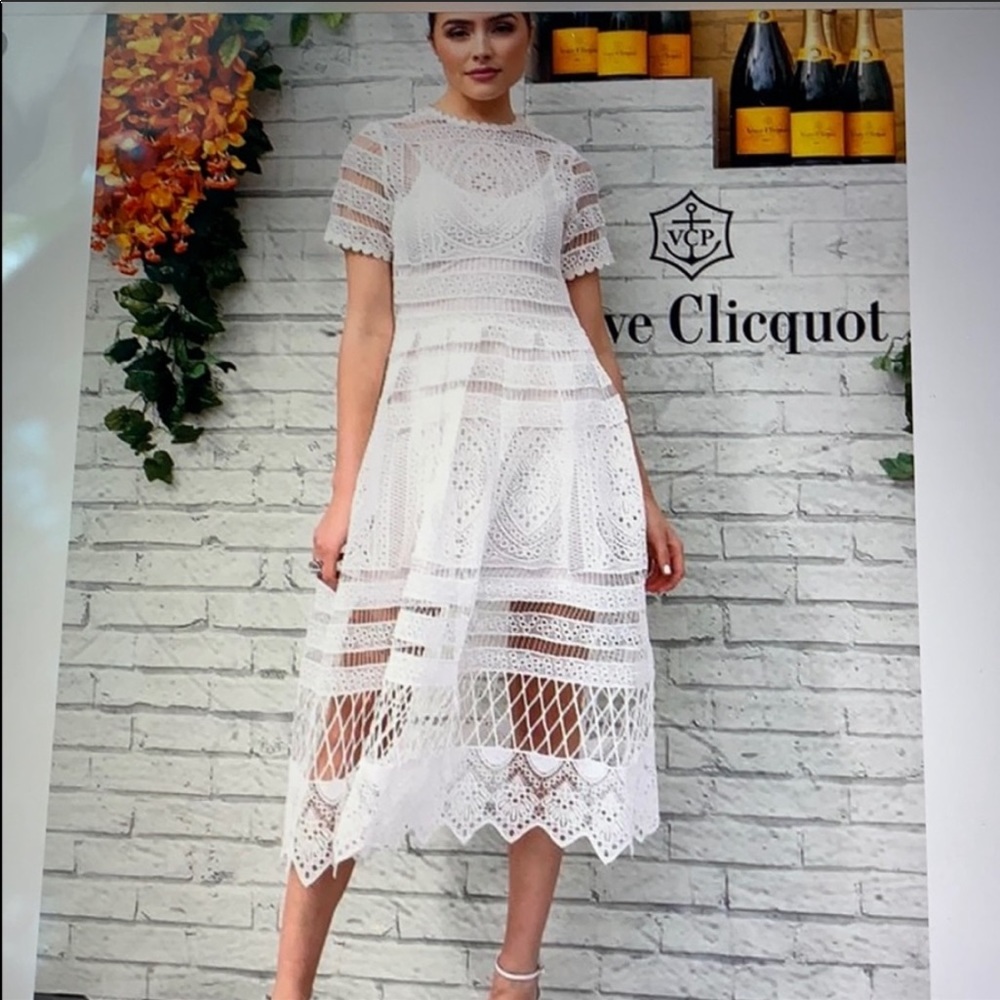 Olivia Culpo x letote medalian lace dress
